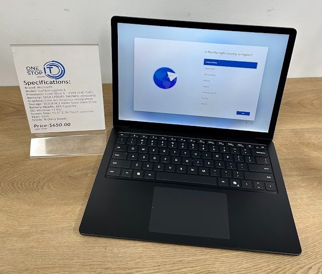 Microsoft Surface Laptop 6, Core Ultra 5 135H, 16GB, Intel Arc Graphics, 512 GB