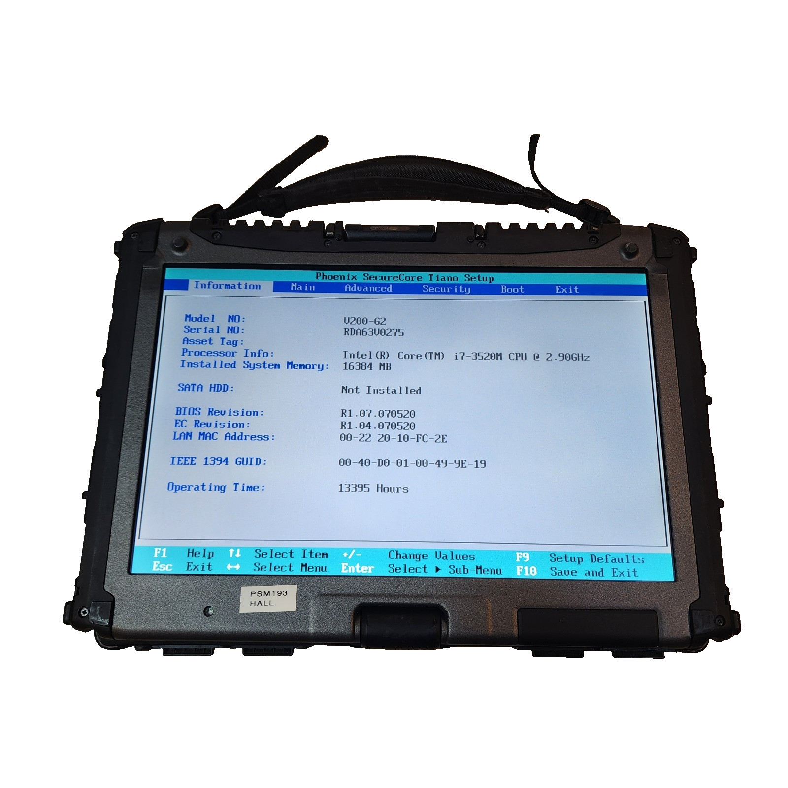 Rugged 2-in-1 Touch Getac V200-G2 Intel i7-3520M 16GB RAM Police Laptop