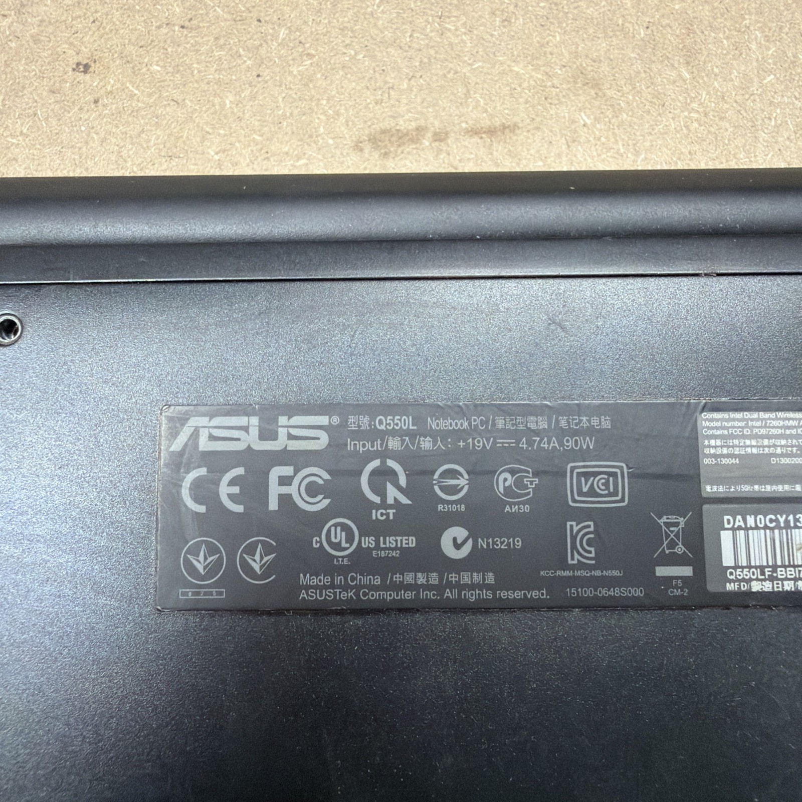 *BROKEN SCREEN Asus Notebook Q550L – 15.6″ FHD Touch i7-4500U 8GB RAM NO HD/OS
