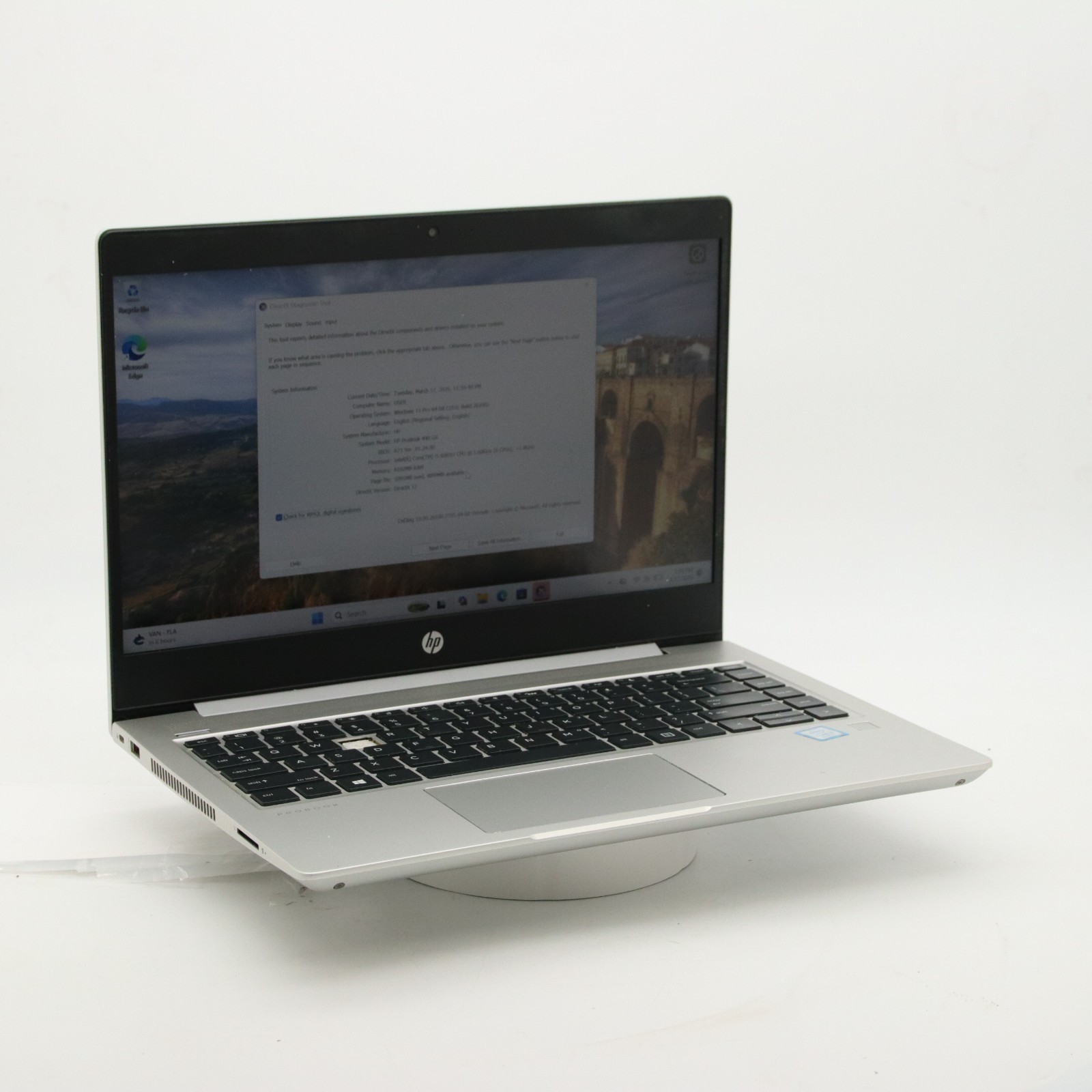 HP ProBook 440 G6 – Intel i5-8265U – 8GB RAM – 256GB SSD (See Notes)
