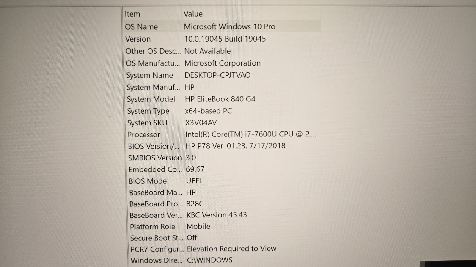 HP EliteBook 840 G4 i7-7600U @ 2.80 No HDD/OS *PARTS*