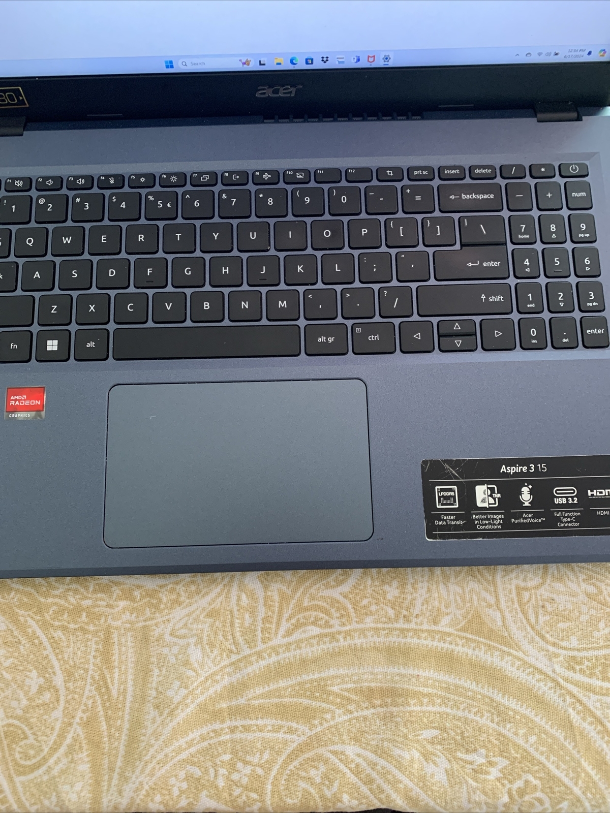 Acer Aspire 3 15″ N23C3 Blue Laptop Used With Charger