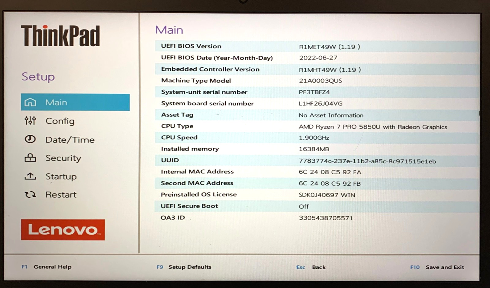 Lenovo ThinkPad P14s Gen 2a 14″ AMD Ryzen 7 Pro 5850U 16GB RAM 512GB NVMe, As Is