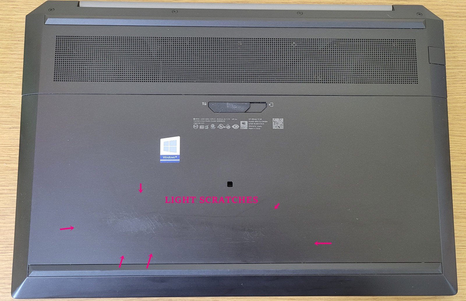 HP ZBook 15 G5 i7-8750H 2.2GHz 16GB 256GB NVMe Quadro P2000 No OS/HDD
