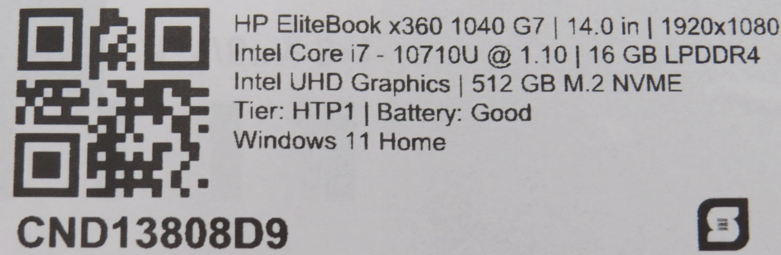 HP EliteBook X360 1040 G7 i7-10710U 16GB RAM 512GB m2 14″ Touch | Win 11