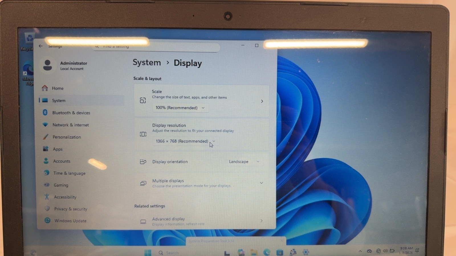 Lenovo Ideapad 310-15ikb 80TV i7-7500U 2.7GHz 8GB 128GB SSD Win 11 Pro