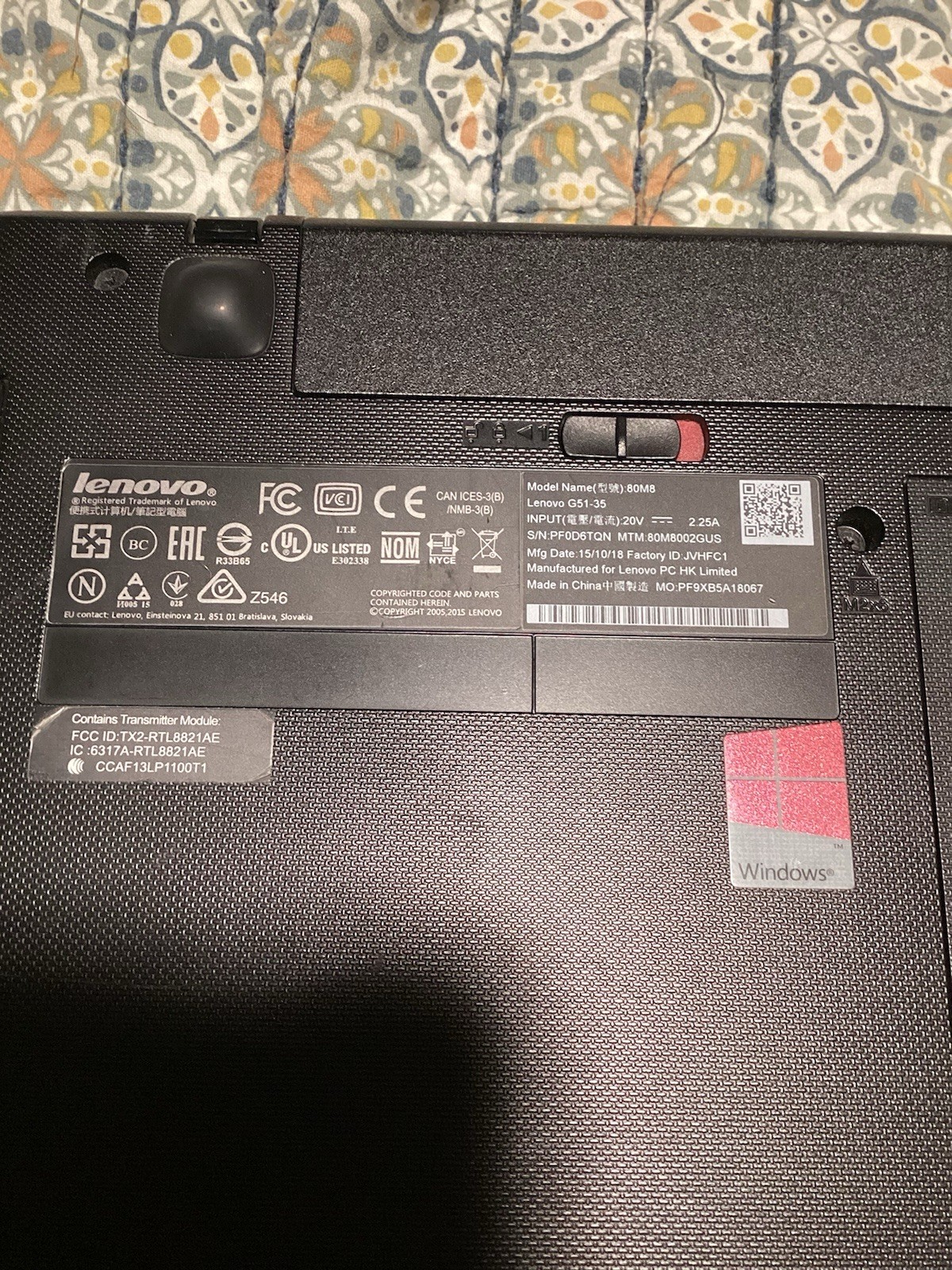 Lenovo G51-35 15.6″ AMD A8-7410 2.20GHz 8GB 1TB HDD Win 11 Black