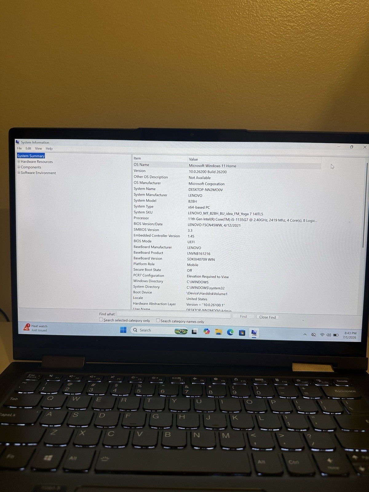 Lenovo Yoga 7 14ITL5 i5-1135G7 12GB RAM 512GB SSD 14” Touch – Hinge Issue