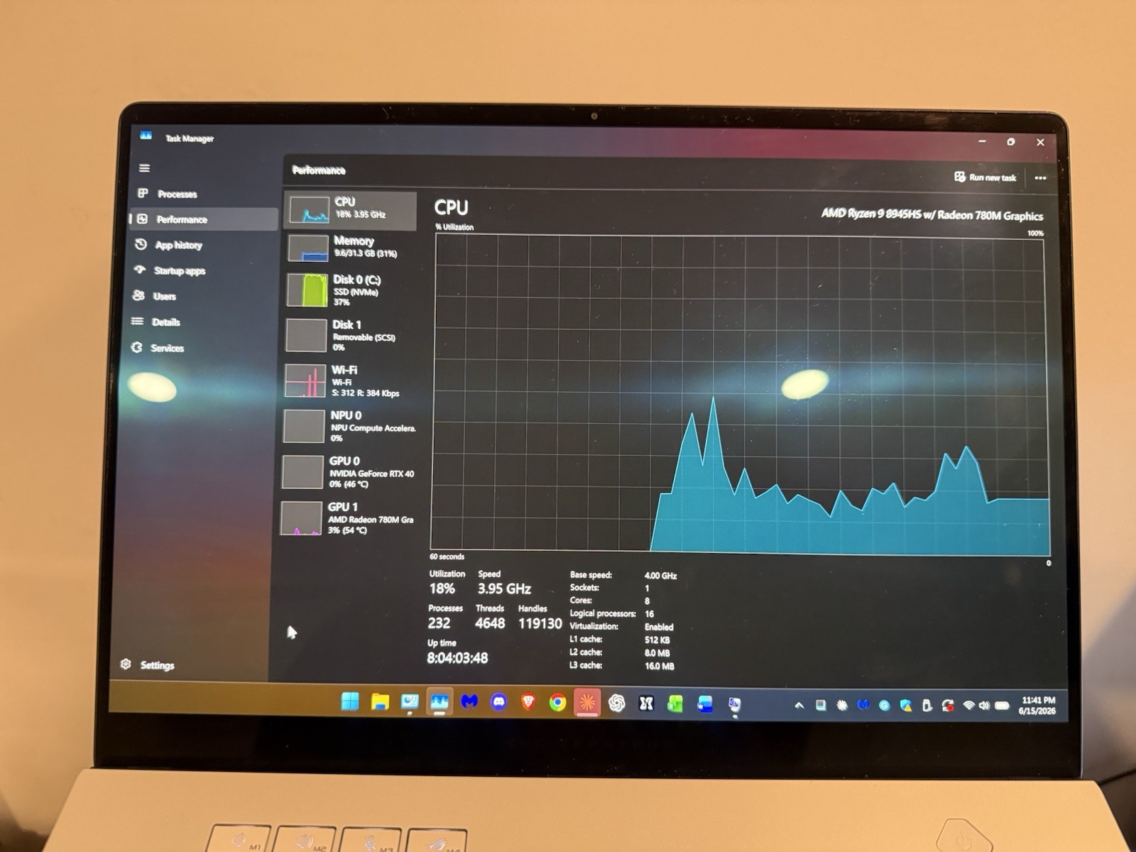 ASUS ROG Zephyrus G14 GA403UI Ryzen 8945HS RTX 4070 32GB 1TB SSD