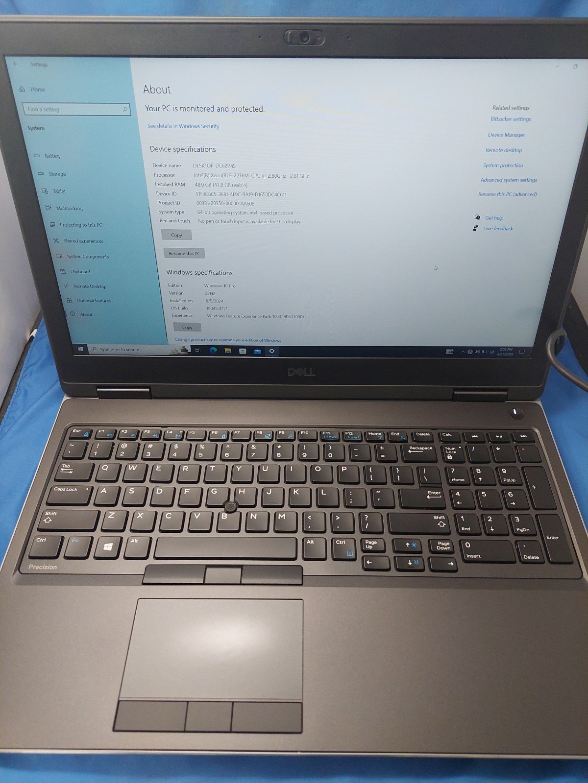 DELL PRECISION 7540 LAPTOP