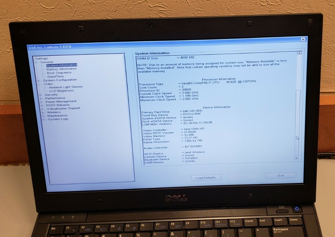 Dell Latitude E4310 Core i7 M620 6GB RAM 640GB HDD BLUETOOTH KEYBOARD BACKLIT