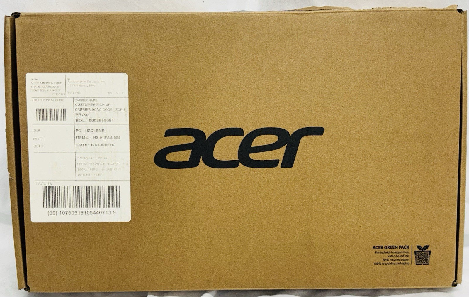 NEW OPEN BOX acer Swift 3 SF314-57-59EY Steel Gray Laptop {P/N# NX.HJFAA.004}