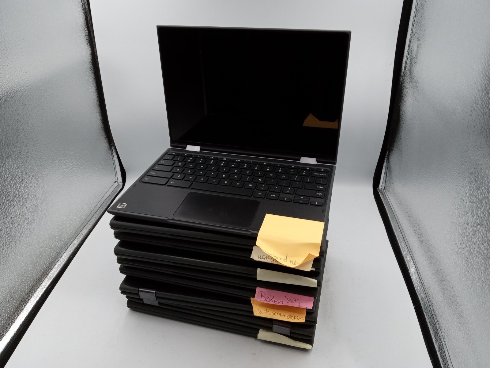 Lot of 9 – Lenovo 300e 11.6″ 2in1 Chromebooks – FOR PARTS – VARIOUS ISSUES -RR