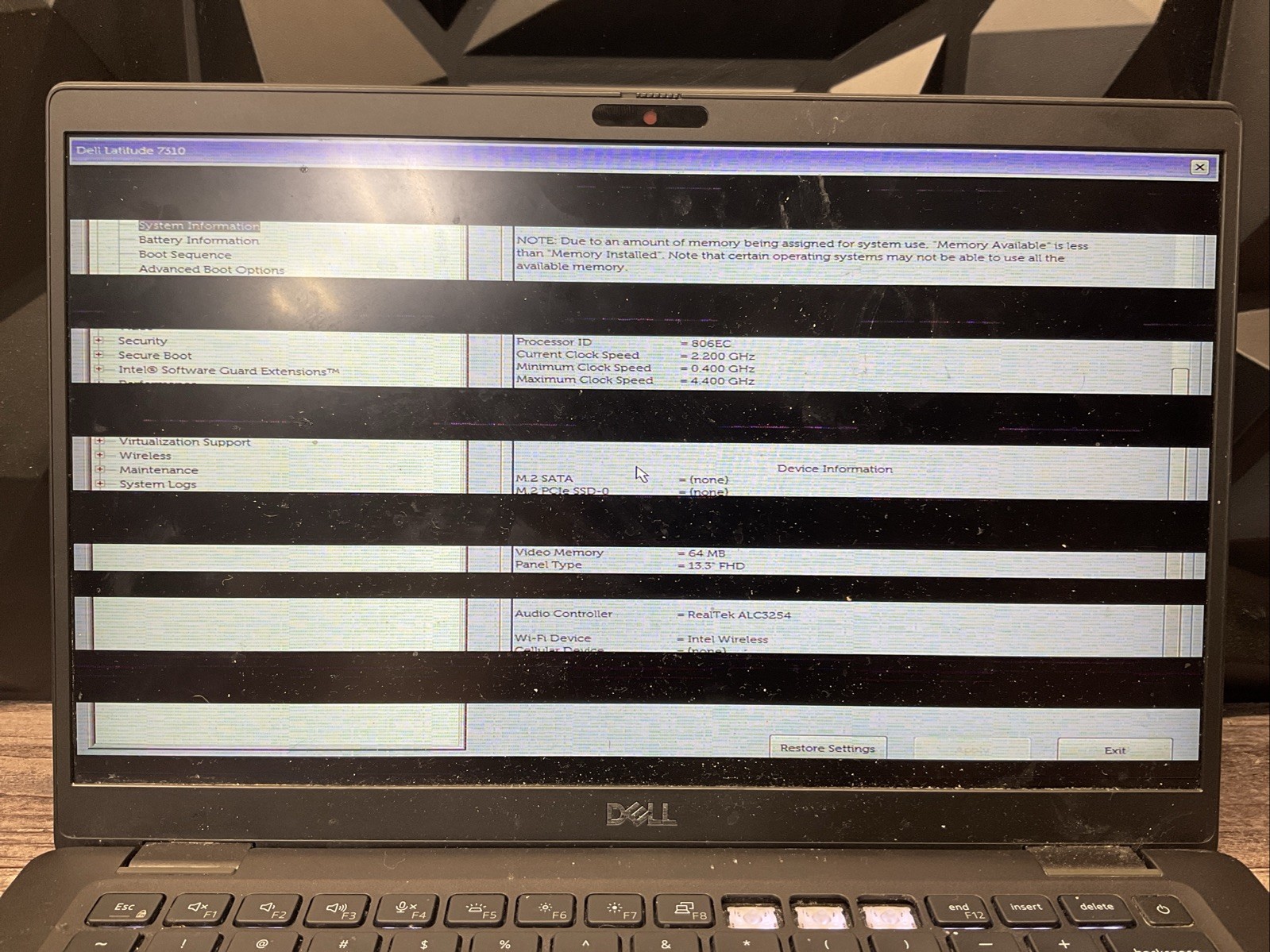 Latitude 7310 / i5 10th / Integrated RAM Laptop Notebook PC / T15