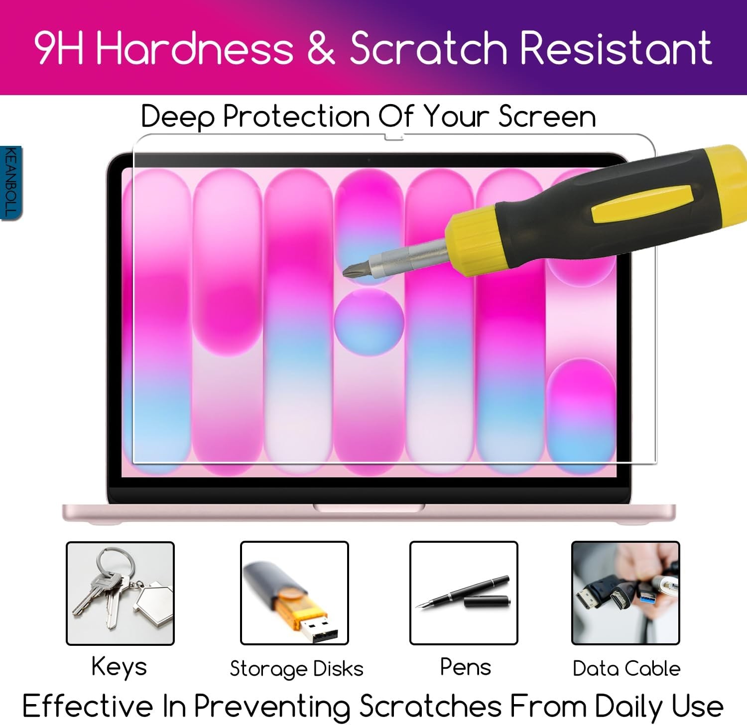 Tempered Glass Screen Protector for 2026 Apple MacBook Neo 13″ – 2 Pack, Anti Sc