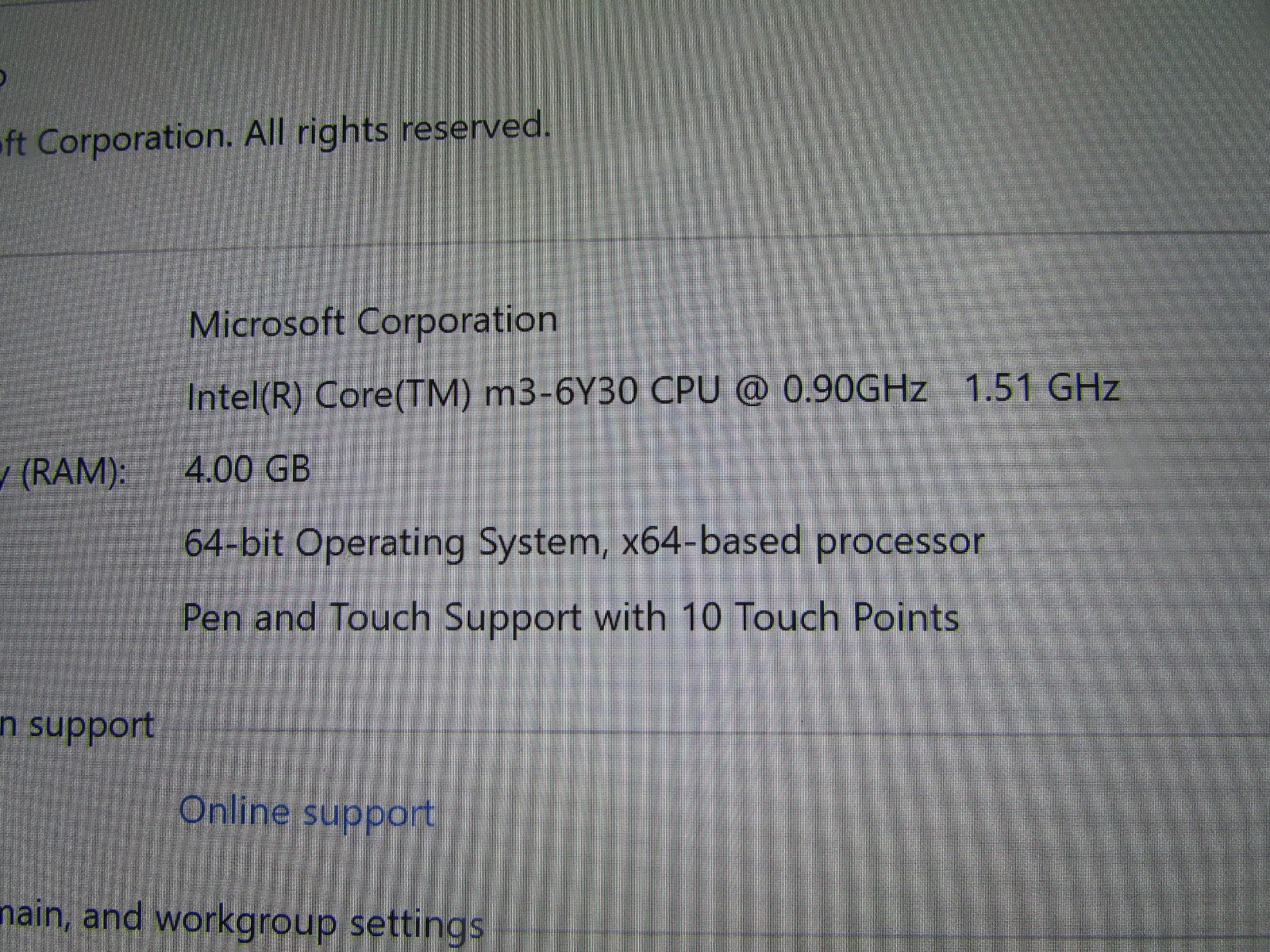 microsoft surface 1703 m3-6Y30 w/ bluetooth keyboard & case