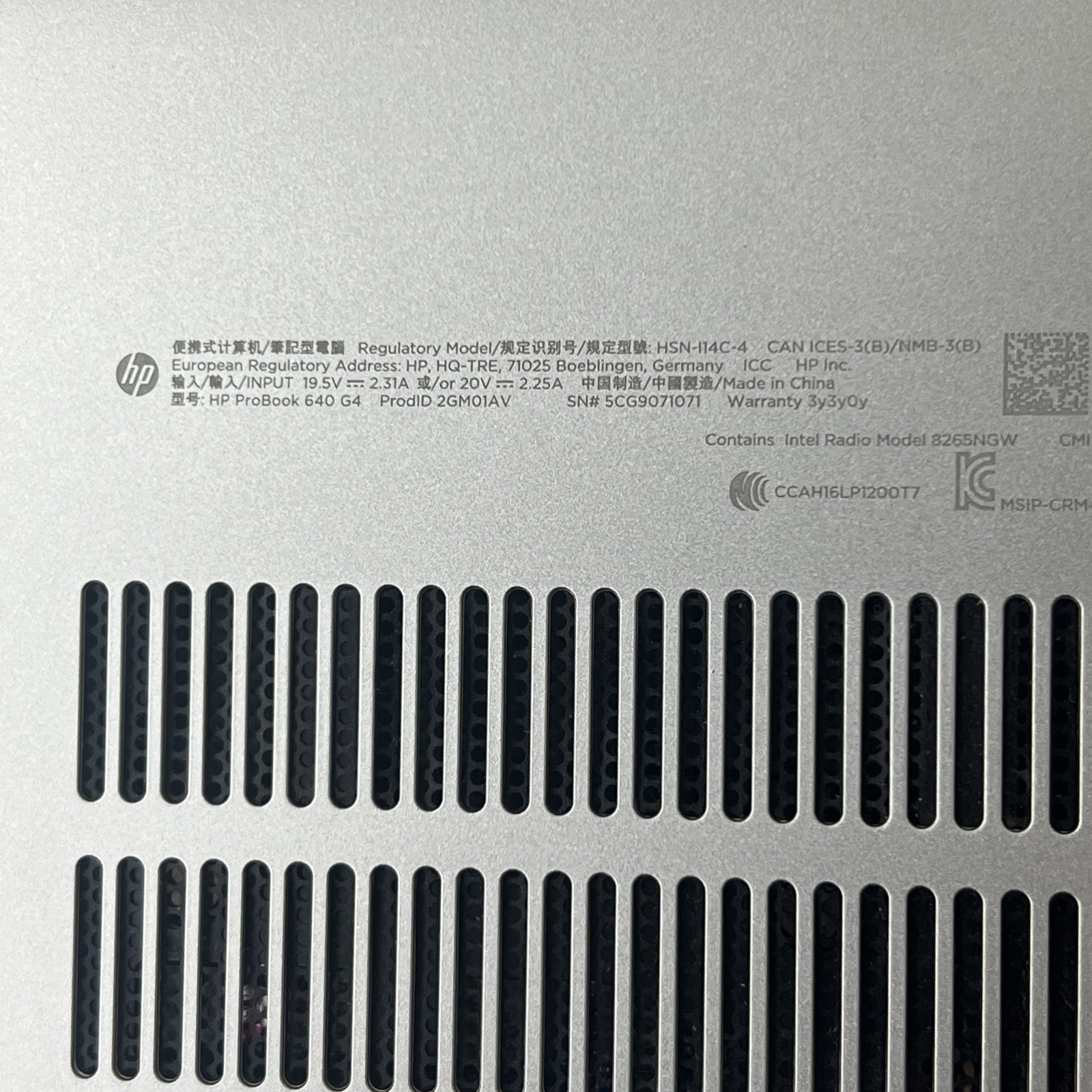 HP ProBook 640 G4 i7-8650U 1.9GHz 16GB Ram 512GB SSD – Fair *Low Battery*