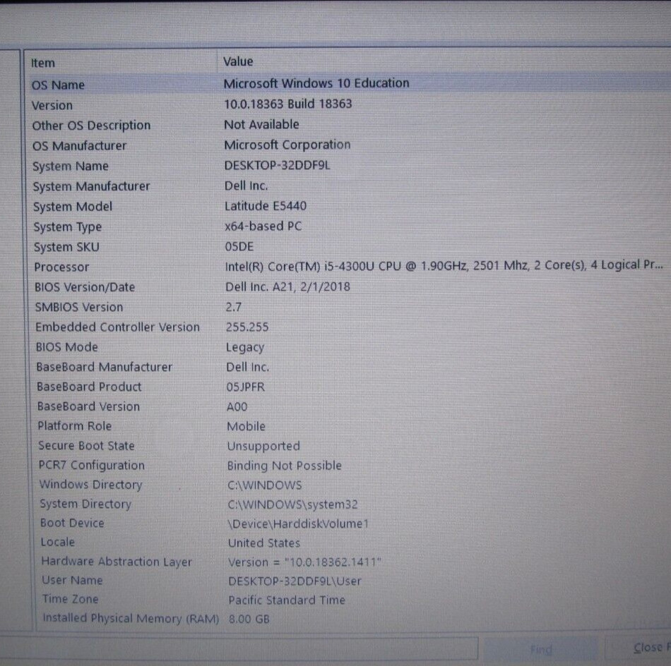 Dell Latitude E5440 Laptop 500GB HDD 8GB RAM i5-4300U 1.90GHz Windows 10 Ed D99