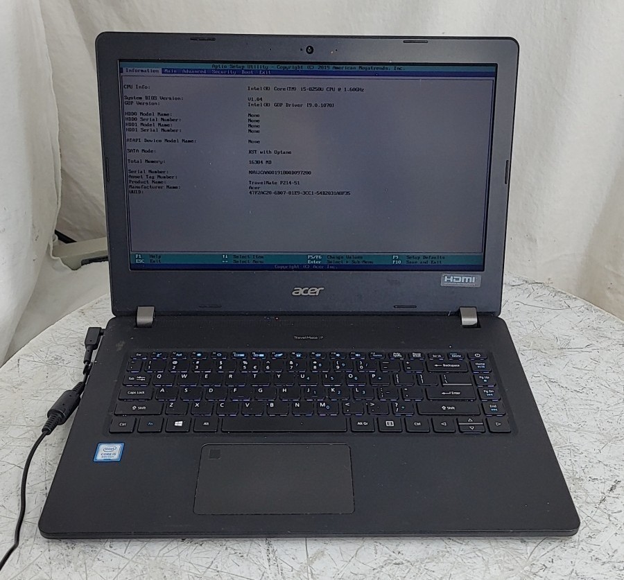 ACER TRAVELMATE P214-51 N18P4 Laptop Core I5-8250U 16GB SEE NOTES