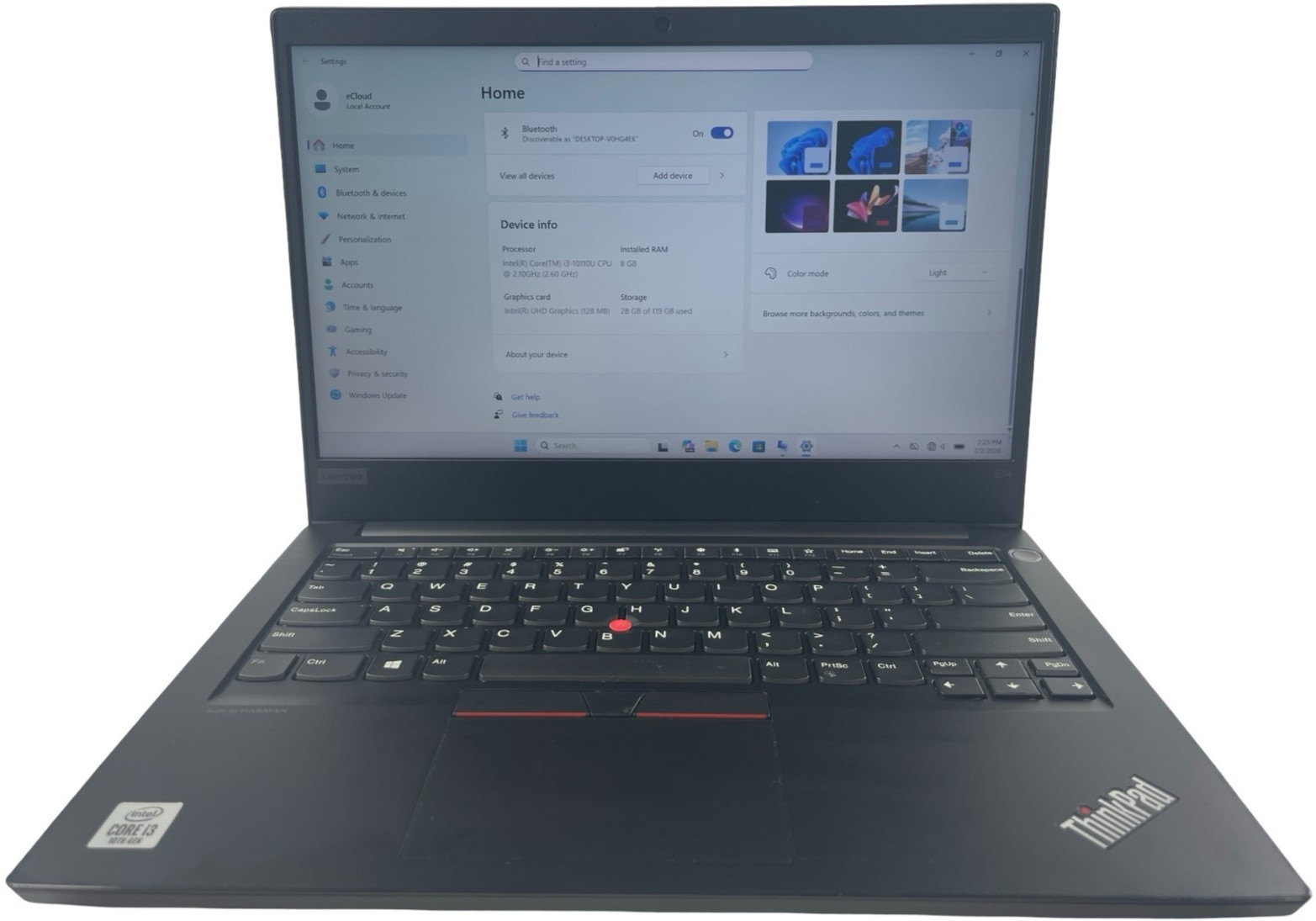 Lenovo ThinkPad E14 14-in Intel i3-10110U 8GB RAM 128GB SSD Win.11 P Ext. bttry