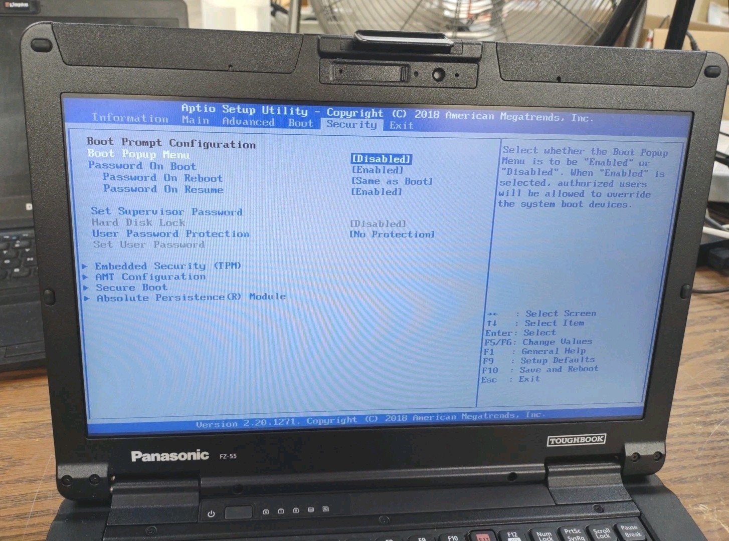 Panasonic ToughBook FZ-55 W/ i5-8365U, 256GB SSD, 16GB RAM. NON TOUCH