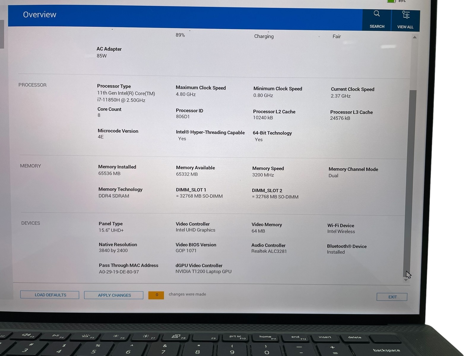 Dell Precision 5560 15″ – i7 2.5GHz – 64GB RAM – 256GB SSD – Grade D