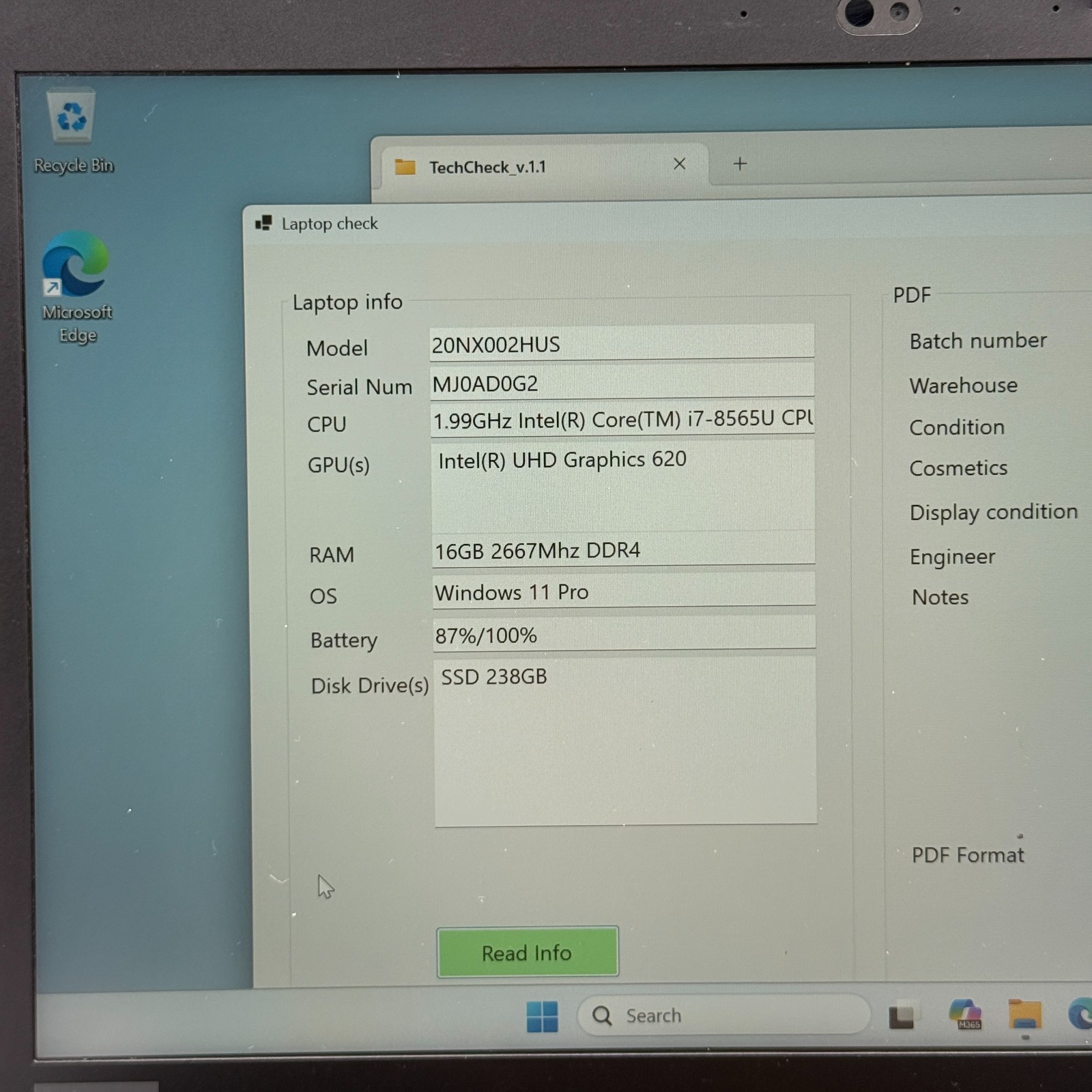 Lenovo ThinkPad T490s i7-8565U Touch 16GB 256GB SSD Win11Pr Fingerprint LTE READ