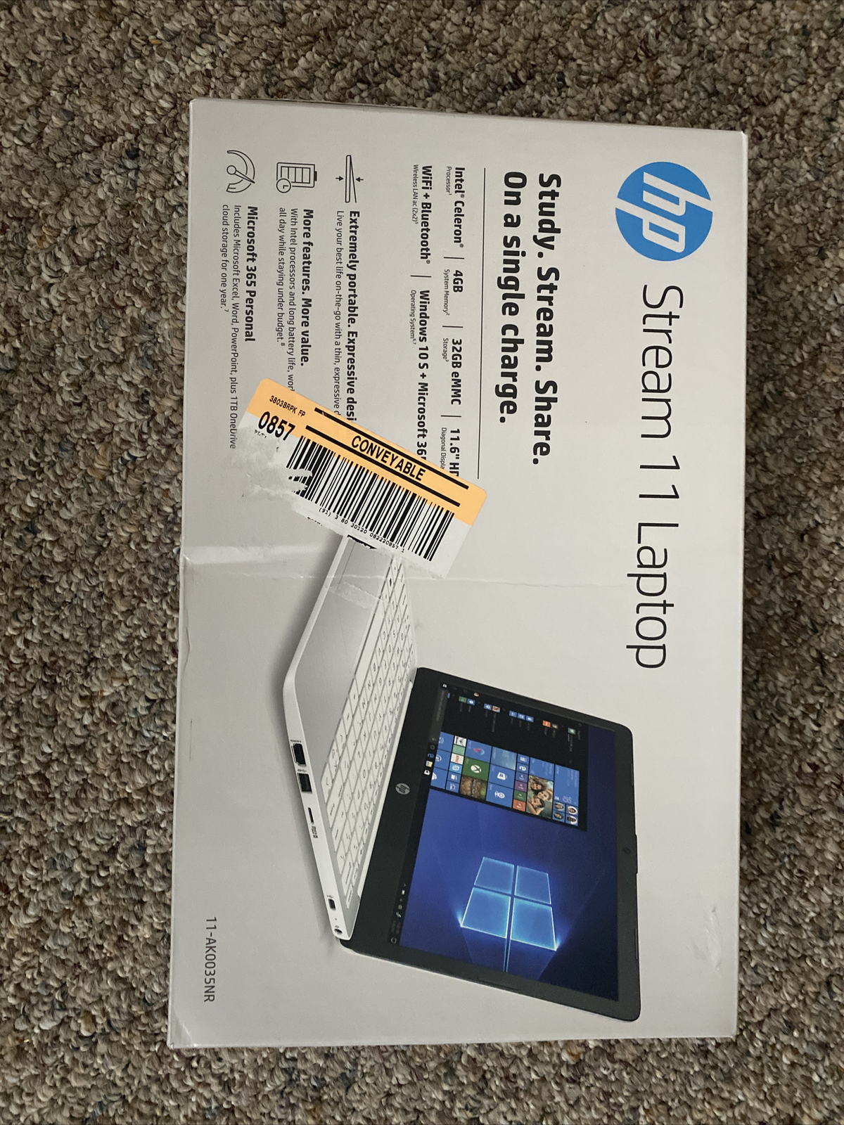 HP Stream 11.6 inch (32GB, Intel Celeron N, 1.10GHz, 4GB) Notebook/Laptop -…