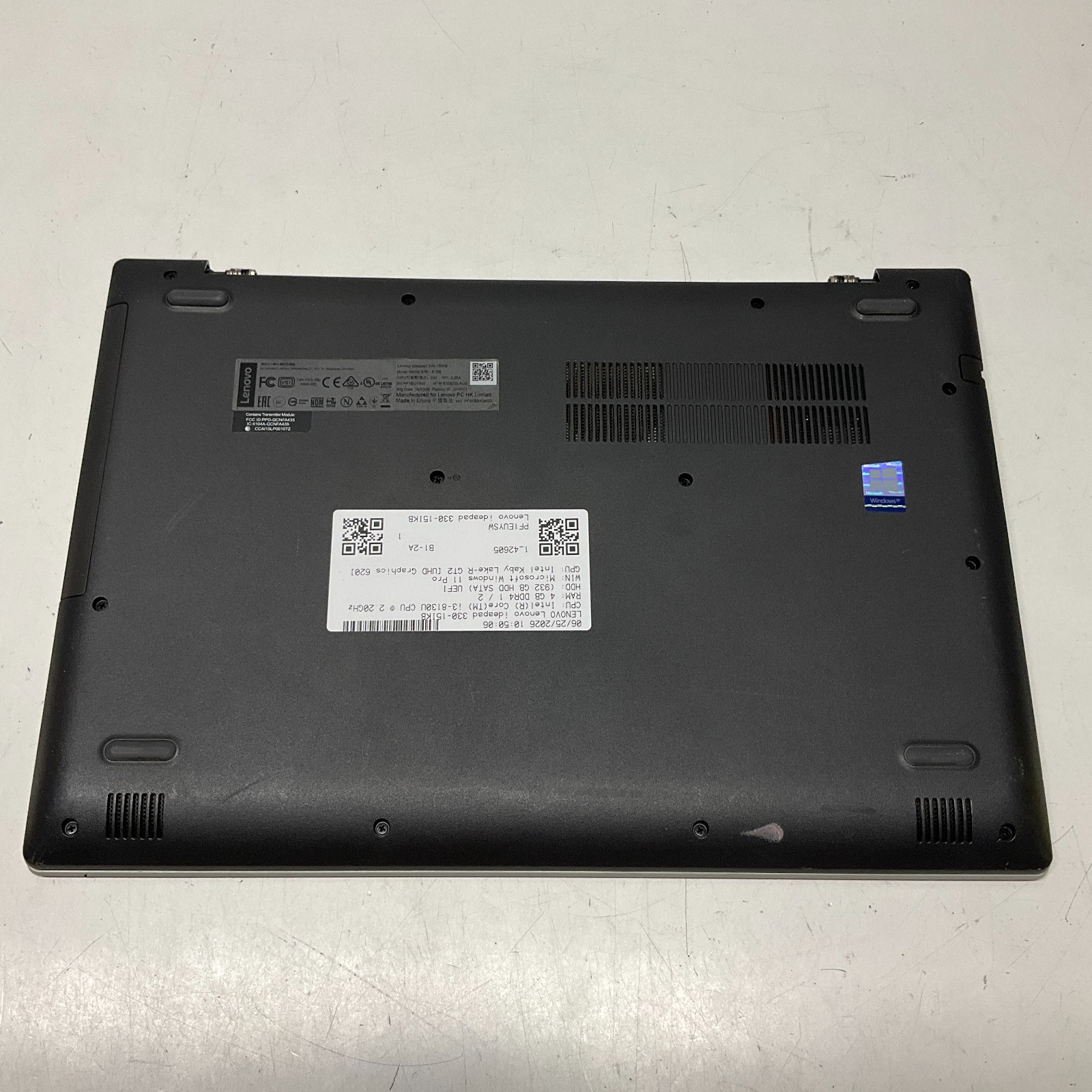 Lenovo Ideapad 330-15IKB 15.6″ Intel Core i3-8130U @2.20GHz 4GB RAM 1TB HDD