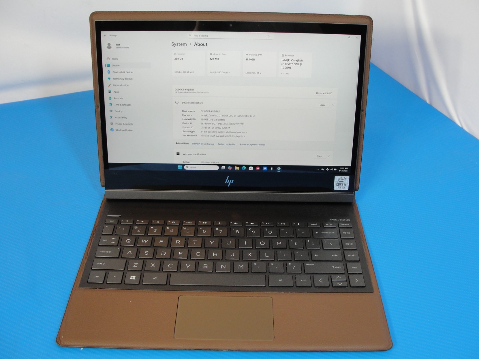 HP Spectre Folio X360 2-in-1 i7-10510Y 16GB 256GB 13.3″ FHD Touch Laptop /READ