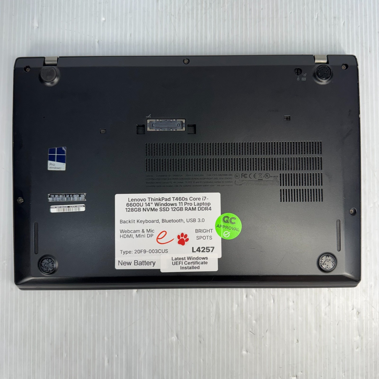 Lenovo ThinkPad T460s i7-6600U 14″ Windows 11 Pro Laptop 128GB SSD **SEE PICS**