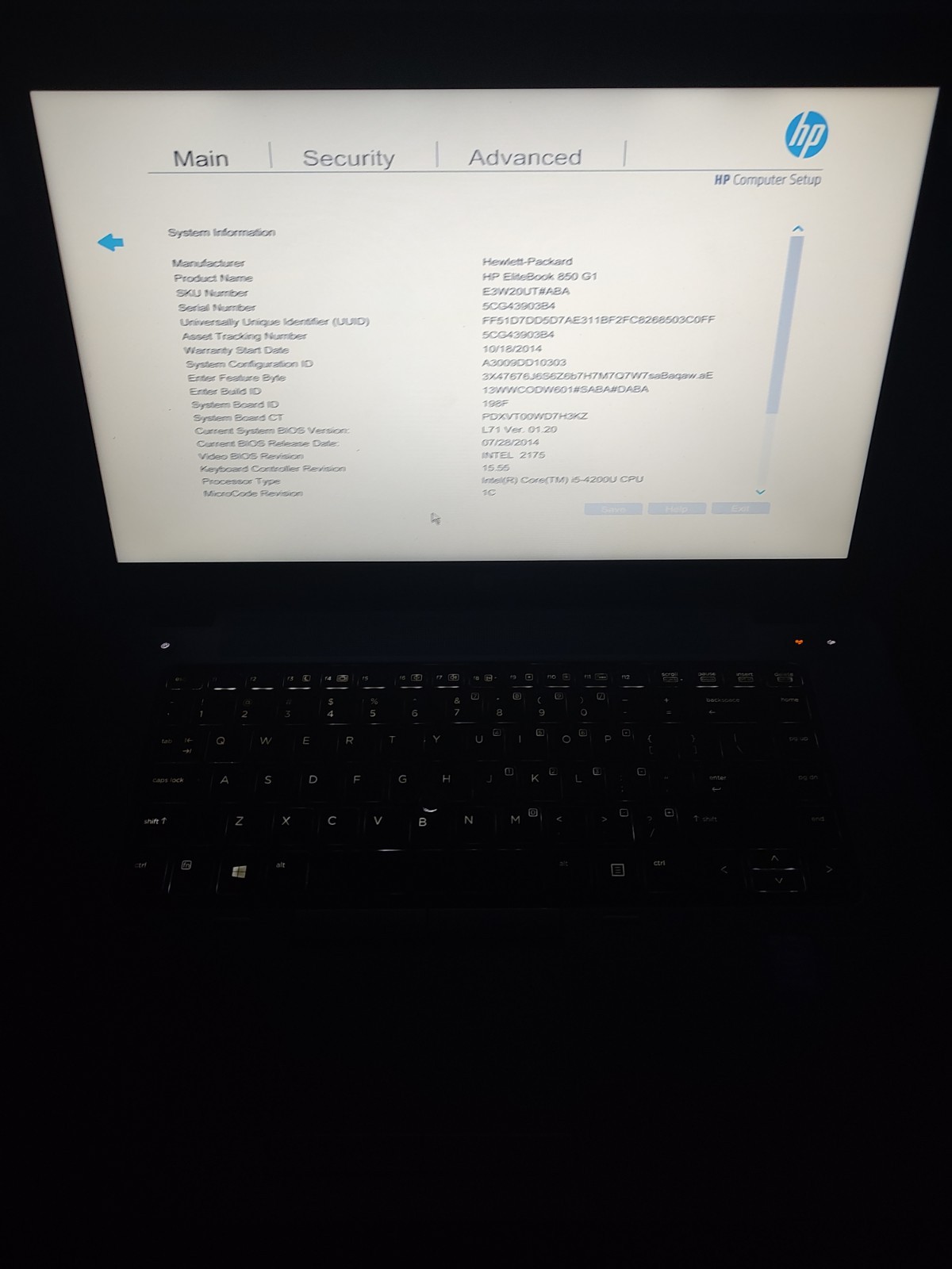 HP EliteBook 850 G1 15.6″ i5-4200U Intel HD Black No ssd/hdd with powercord