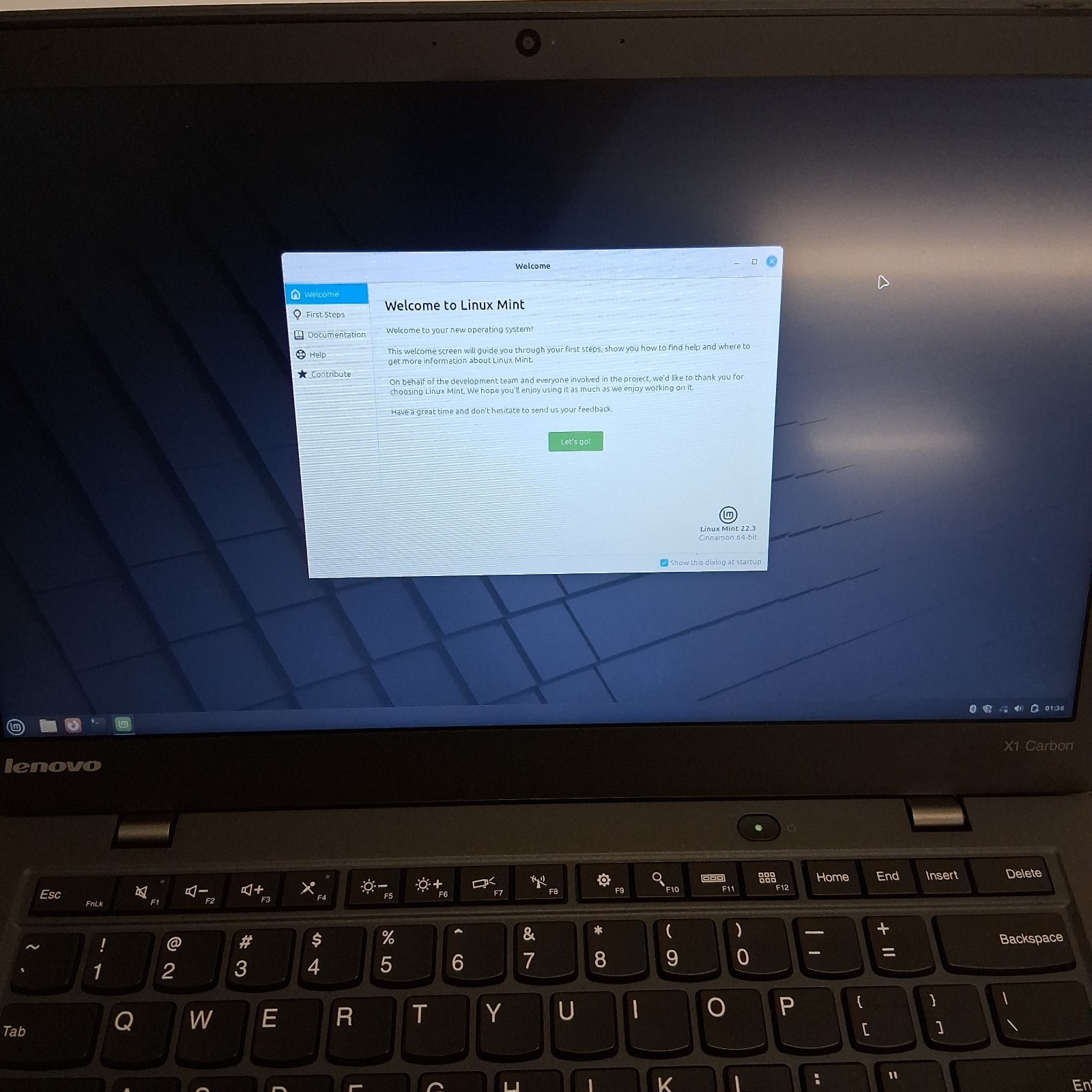 Lenovo ThinkPad X1 Carbon Gen 3 i5‑5300U 8GB 256GB SSD Linux Mint Installed