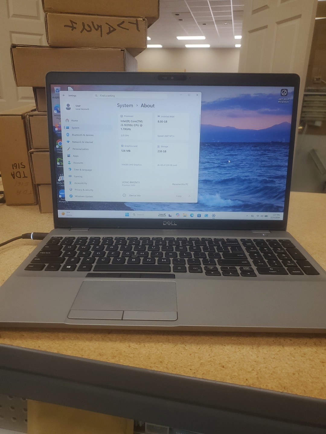 Dell Precision 3550 Laptop – i5-10310U 8GB 256GB SSD 15.6″ 051426-3