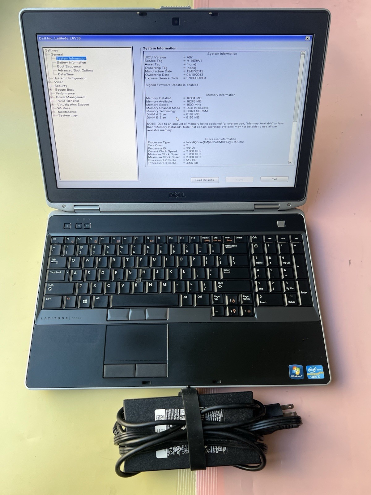 Dell Latitude E6530 Core i7-3520M 8GB RAM 0GB HD BACKLIT BLUETOOTH HDMI 1600X90