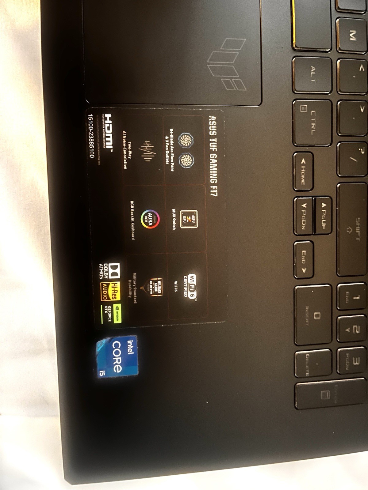 ASUS TUF Gaming F17 FX707ZC Gaming Laptop Intel i5 GTX 17.3″ RGB Black 2024