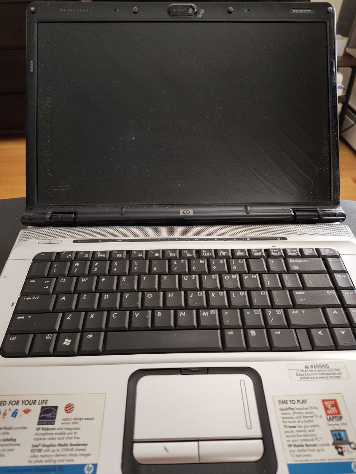 HP Pavilion DC9700 Laptop w/ HDD & OEM Charger – NO RAM. AS IS/ Tested