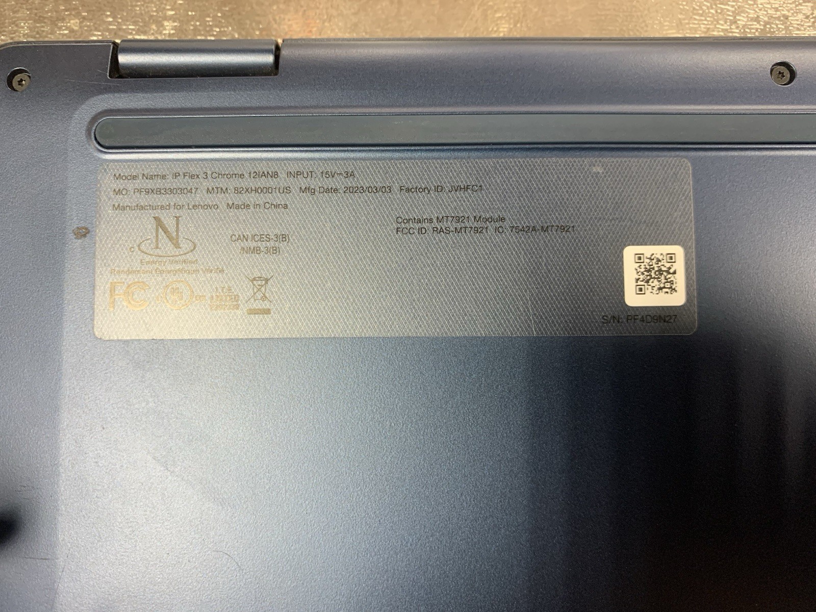 Lenovo Flex 3 12IAN8 12.2″ 1920×1200 Touch Intel N100 4GB 64GB Chromebook 2-in-1