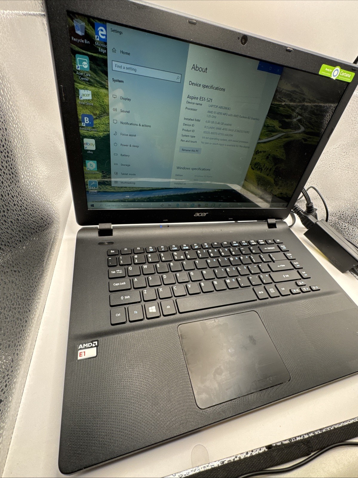 Acer Aspire ES1-521 Laptop AMD E1-6010 4GB RAM Windows – Includes Charger