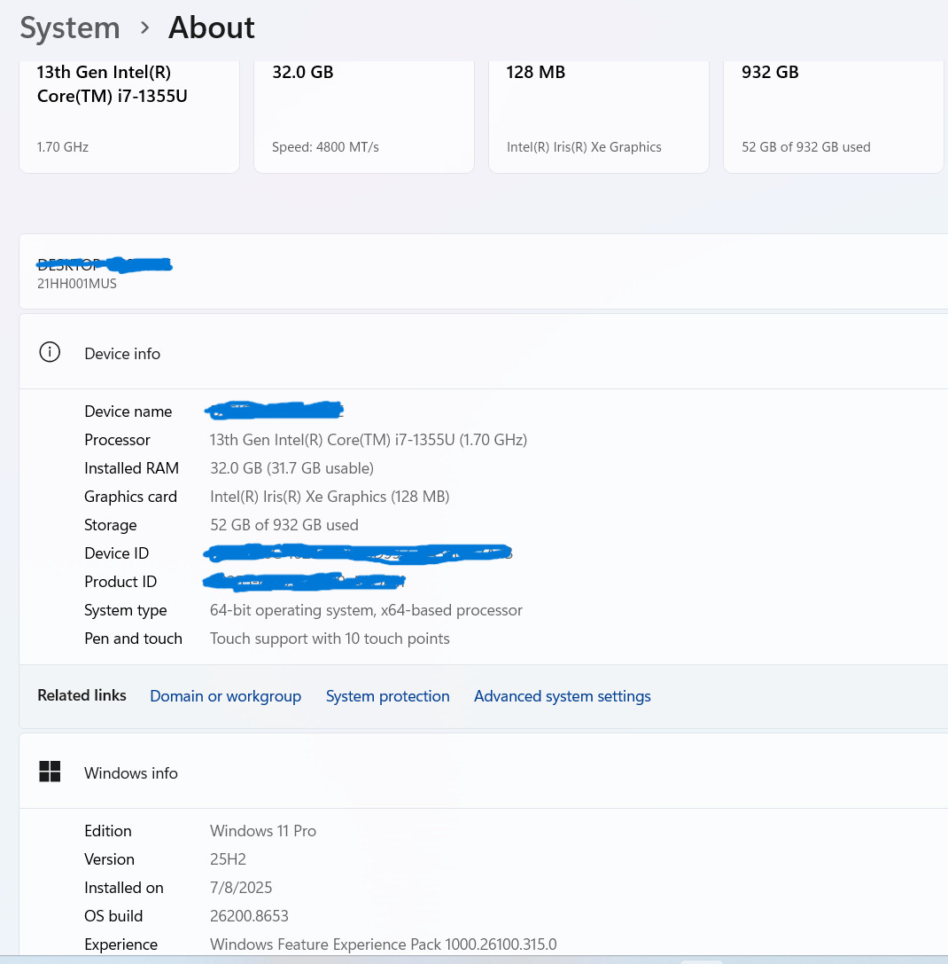 Lenovo ThinkPad T16 Gen 2 i7-1355U 32GB RAM 1TB NVME SSD Win 11 Pro Mint