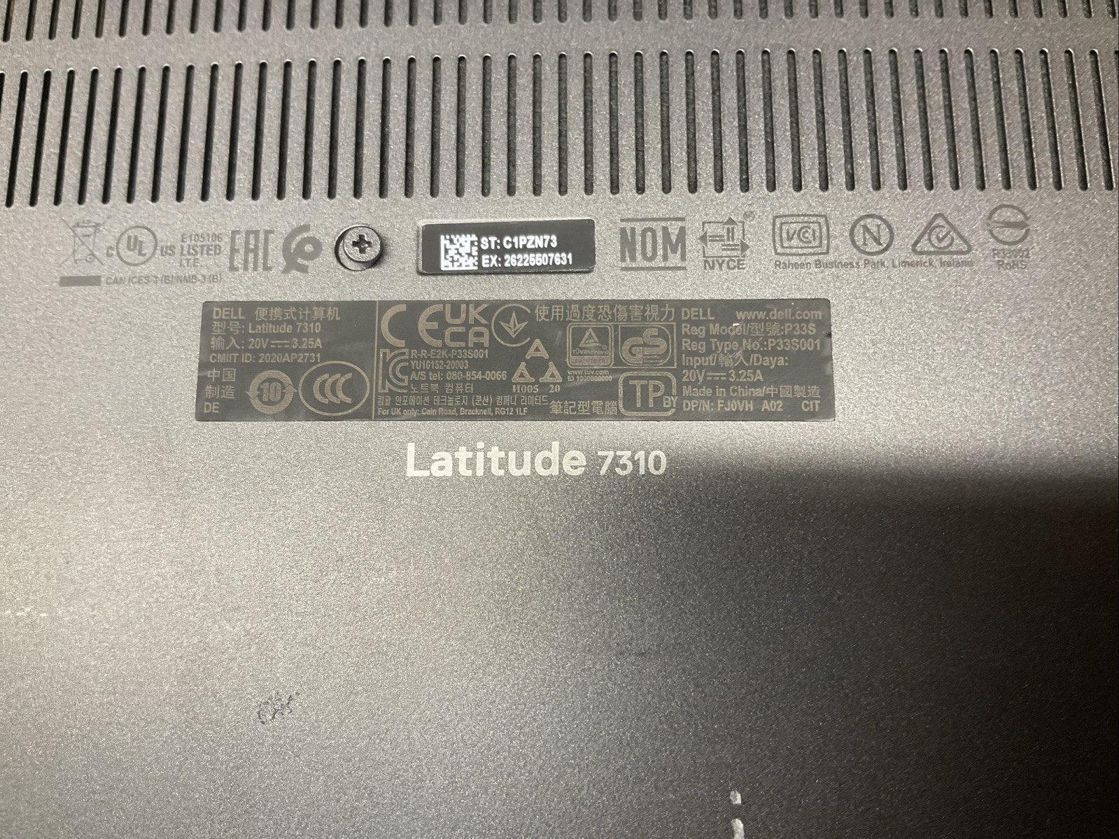 Latitude 7310 / i5 10th / 8GB RAM Laptop Notebook PC / T15