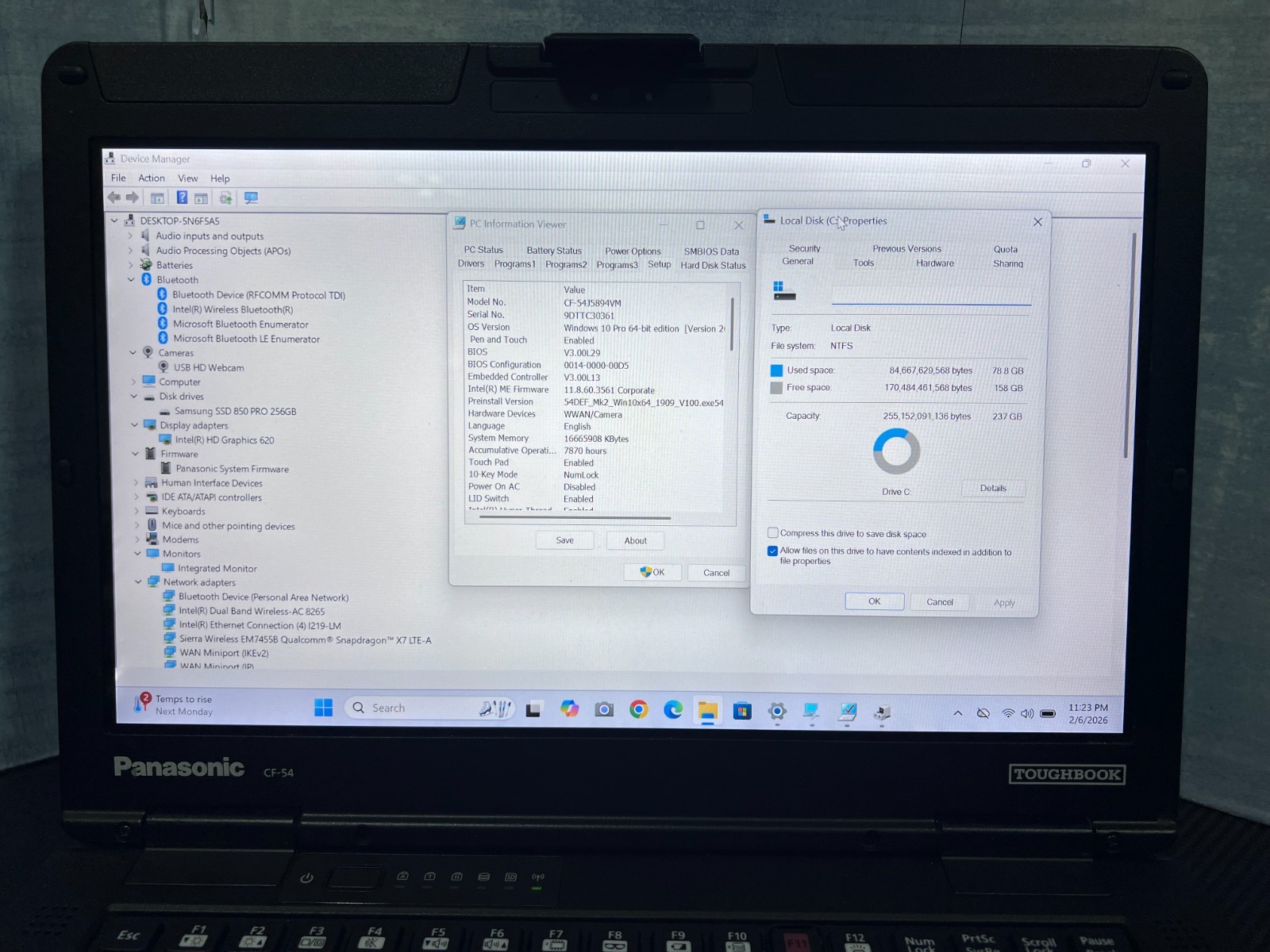 CF-54J5894VM, i5-7300U @2.60GHz, 16GB, 256GB SSD M.2, TOUCHSCREEN, 4G LTE, HDMI