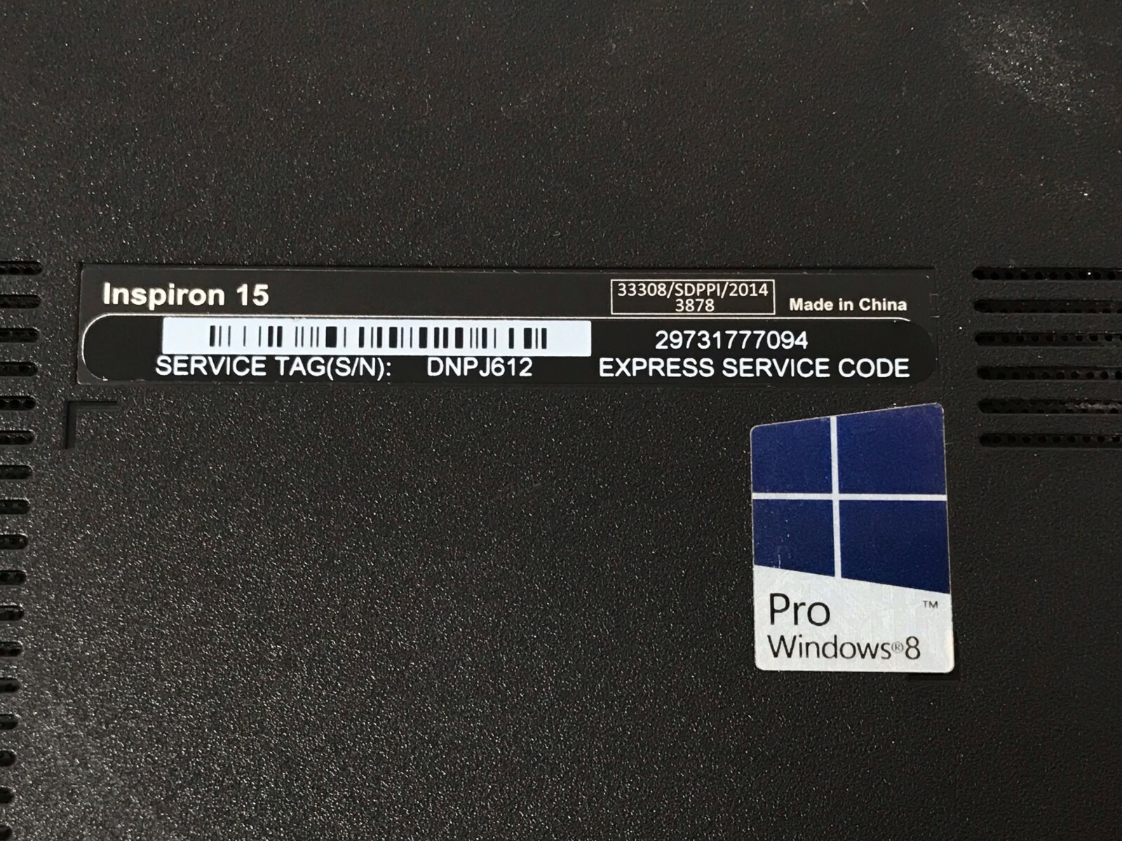 Dell Inspiration 15 Windows 10 Pro Intel(R) Core(TM) i5-4210U CPU @ 1.70GHz 1.70