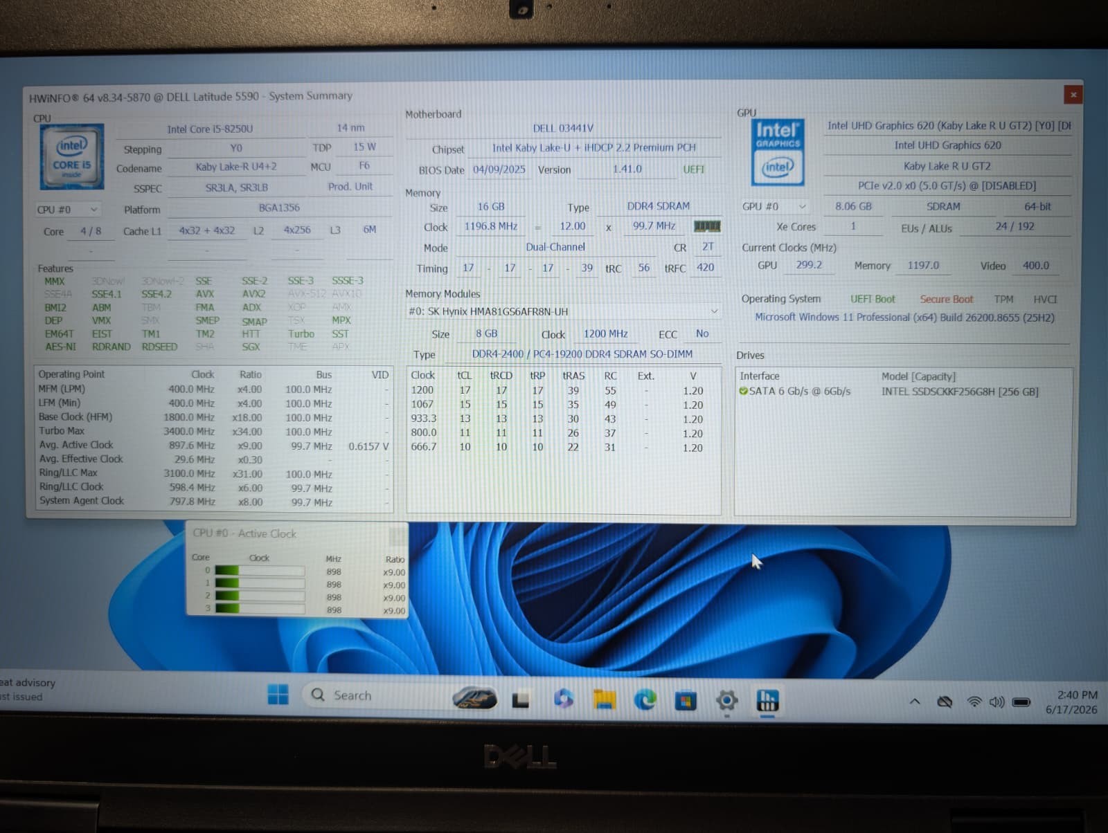 DELL LATITUDE 5590 | i5-8250U 16GB RAM 256GB SSD | FHD Backlit | Windows 11 Pro