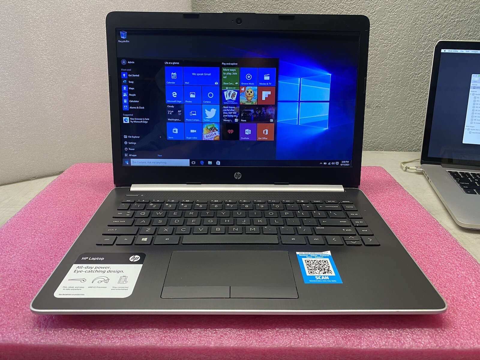 HP 14-cm0012nr 14″ Laptop 4GB 32GB AMD E2-9000e 1.50GHz Silver W10- 4BV23UA