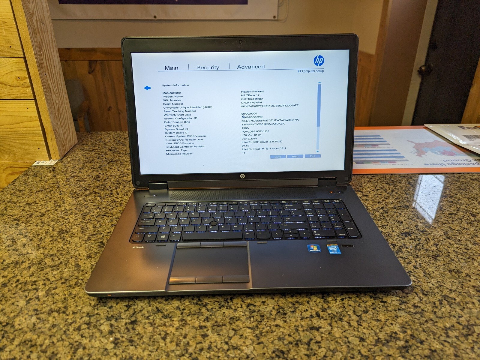 Zbook 17 G1 Laptop S&D Intel i5 16 GB Ram 480 SSD Nvidia Quadro K3100 Win 10 pro
