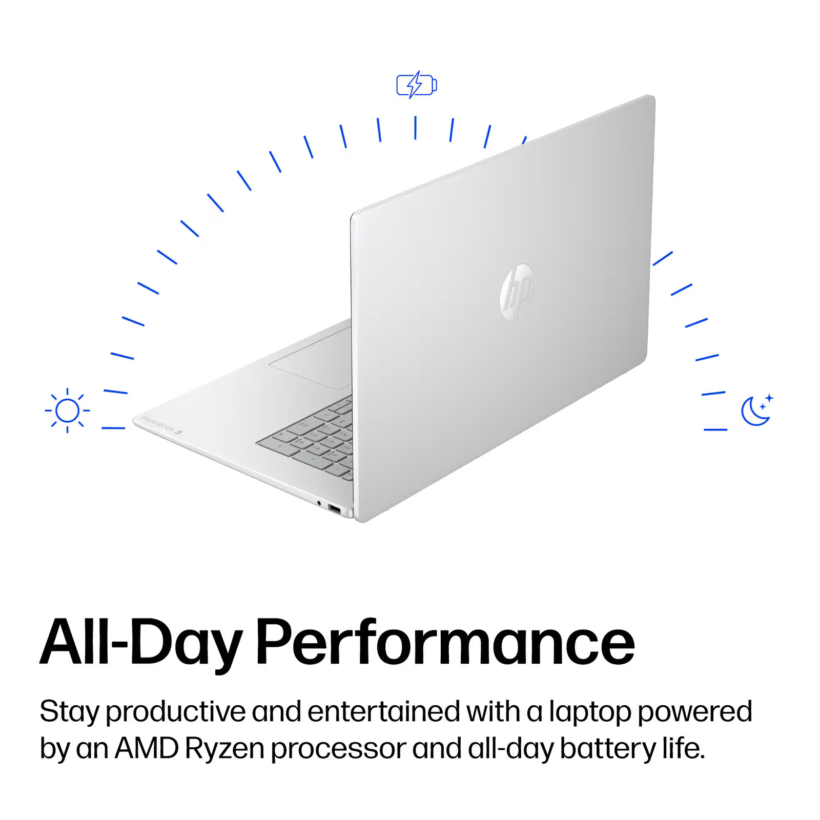 HP – OmniBook 3 – 17.3″ Full HD Laptop – AMD Ryzen 5 40 (2025) – 8GB Memory -…