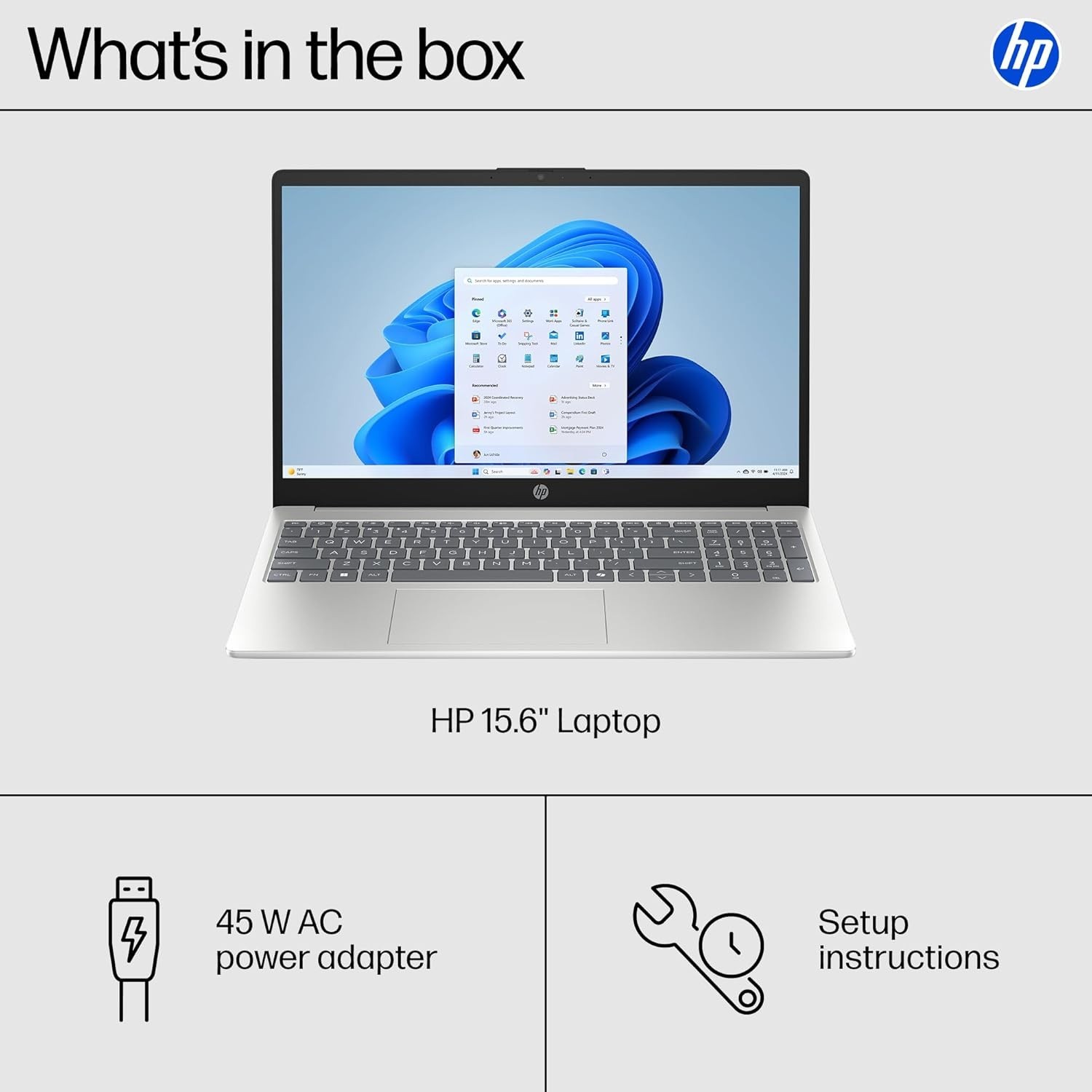 HP 15.6″ Touch Ryzen 3 7320U 8GB 128GB Win11 Home S Mode Silver 15-fc0099nr