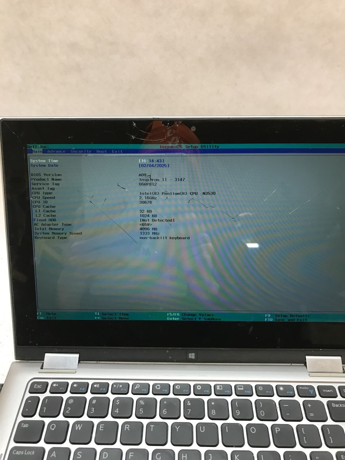 Dell Inspiron 11-3147 11″ Pentium N3530 2.16GHz 4GB RAM CRACKED For Parts – -DW