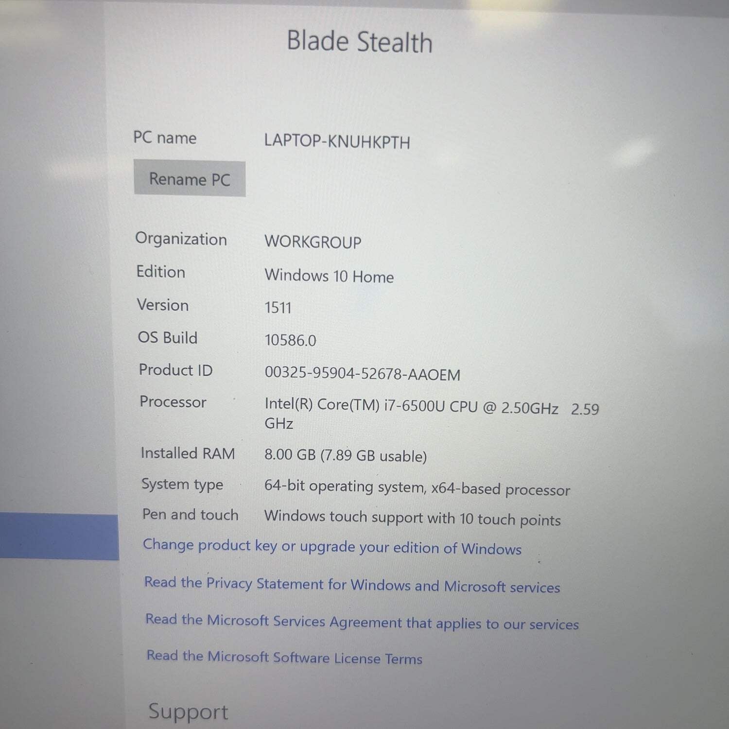 Razer Blade Stealth 13 RZ09-01682 12.5 i7-6500U 2.5GHz 8GB RAM 256GB SSD